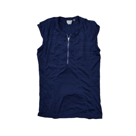 Athleta Women's Size S Basic Short Sleeve Blue Polyester Round Neck Gym - Picture 1 of 8